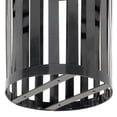thumbnail image 5 of 36 Gallon Outdoor Metal Slatted Trash Receptacle with Rain Bonnet Lid, Black, 5 of 6