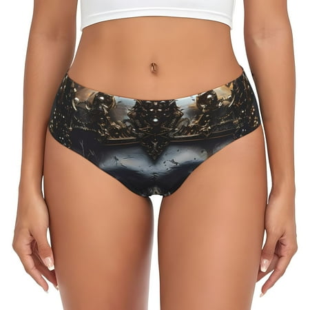 Sikiie Royal Skull With Golden Crown Women s High Waisted Cotton Underwear Soft Breathable Panties Stretch Briefs Seamless Ladies Panties-4X-Large