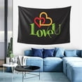 thumbnail image 5 of Romance I Love You Tapestry, Two Hearts Symbol Wall Hanging Tapestries Dorm Room Home Decor, 60" x 40", 5 of 7