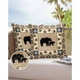 thumbnail image 6 of Pack of 2 Outdoor Pillow Covers, Bear Paw Vintage Boho Vintage Pattern Waterproof Square Throw Pillowcase Cushion Decorative Pillow Covers for Couch Patio Tent, 20x20 in, 6 of 6