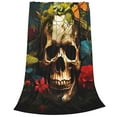 thumbnail image 2 of Pofeuu Butterfly Flower Plant Skull Print Ultra-Soft Micro Fleece Blanket,for Bed Or Sofa,All Season Throw Blankets Flannel Blanket-50"x40", 2 of 7