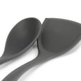 thumbnail image 3 of Oster Ridgecrest 2 Piece Silicone Kitchen Tool Serving Spoon and Turner Set in Gray, 3 of 5