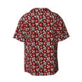 thumbnail image 6 of Lsque Red Floral print Men's Cuban Collar Short Sleeve Shirt Summer Beachwear Casual Button Down Fashionable Vacation Leisure Shirt-X-Large, 6 of 7