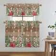 thumbnail image 4 of Fashnice Rod Pocket Cafe Tier Christmas Kitchen Valance Scarf Xmas Short Window Curtain Thermal Insulated Half Window Drapes Slot Top Curtain Panel Style-G 2pc-Tier Curtain: W:52''x H:45'', 4 of 6