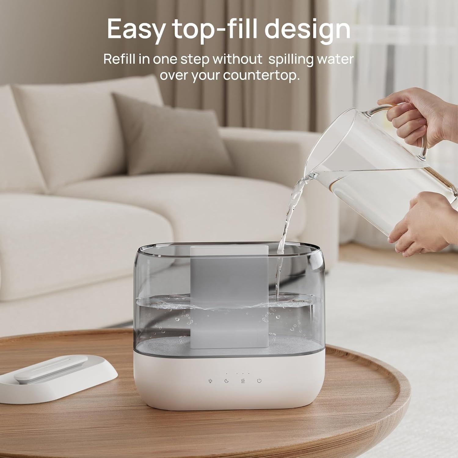 4L Humidifiers for Bedroom, 36H Runtime, 28 dB Quiet Cool Mist Supersized Air Humidifier for Large Room, Plants, Baby Nursery, Indoor, Night Light, Easy to Clean & Fill,