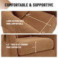 thumbnail image 4 of Avobird Living Room Chair With Ottoman Set, Chenille Barrel Armchair with Removable Back Pillow & 2 Armrest Covers, Brown, 4 of 6