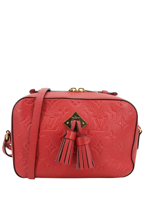 Pre-Owned Louis Vuitton Saintonge Monogram Empreinte Leather Crossbody Bag Red