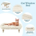 thumbnail image 2 of PETMAKER Cat Bed for Window Sill - Cat Window Perch with Bolster (Cream), 2 of 6