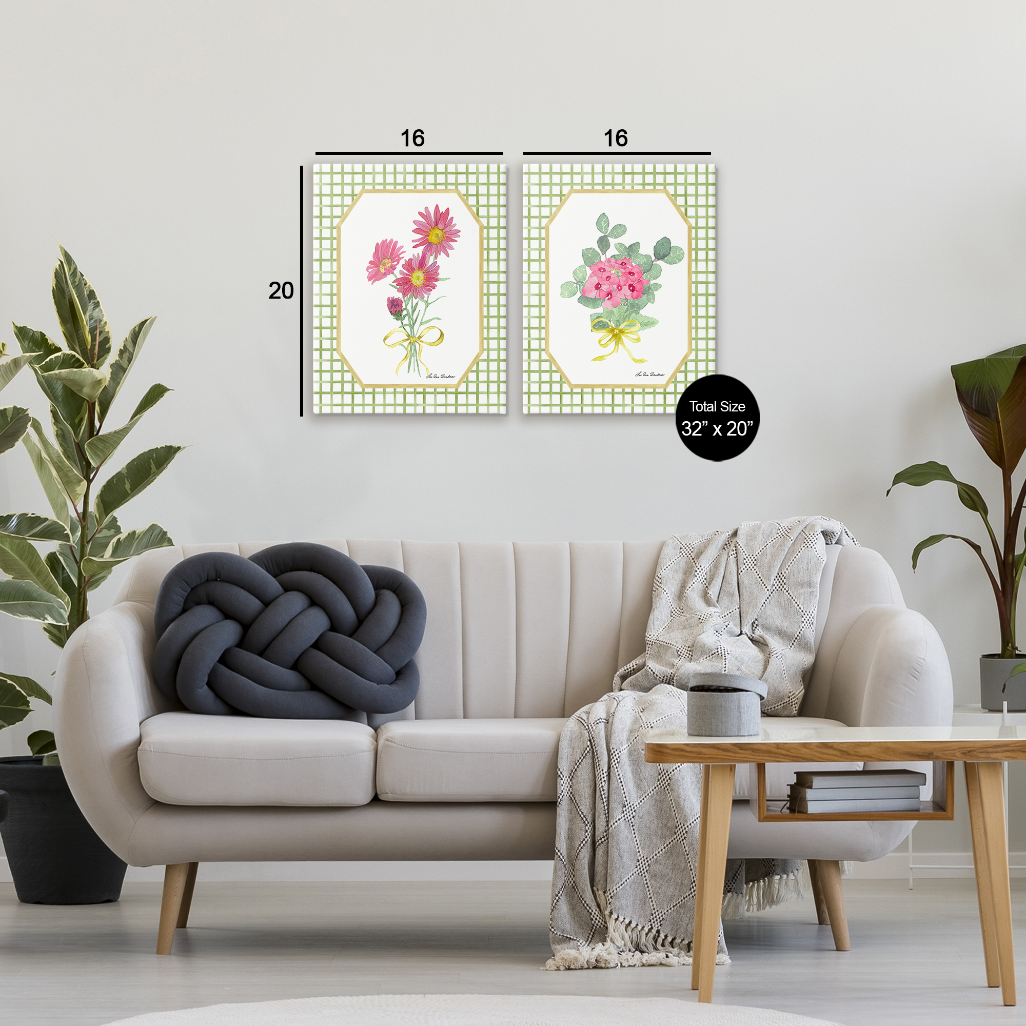 Cottage Botanical Story 2 Piece Canvas Wall Art Set, design by Lee Ann Sanders