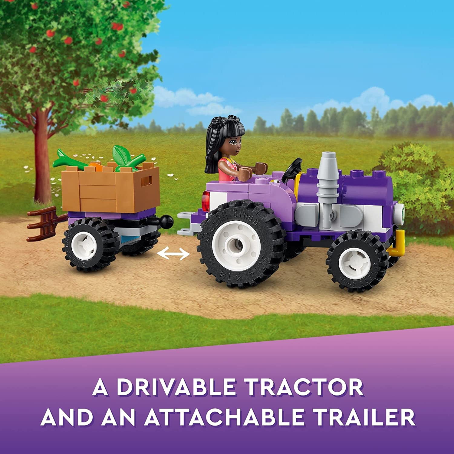 LEGO Friends Organic Farm House Set with Toy Horse, Stable, Tractor and Trailer Plus Animal Figures, for Kids, Girls and Boys Aged 7+ FrustrationFree Packaging