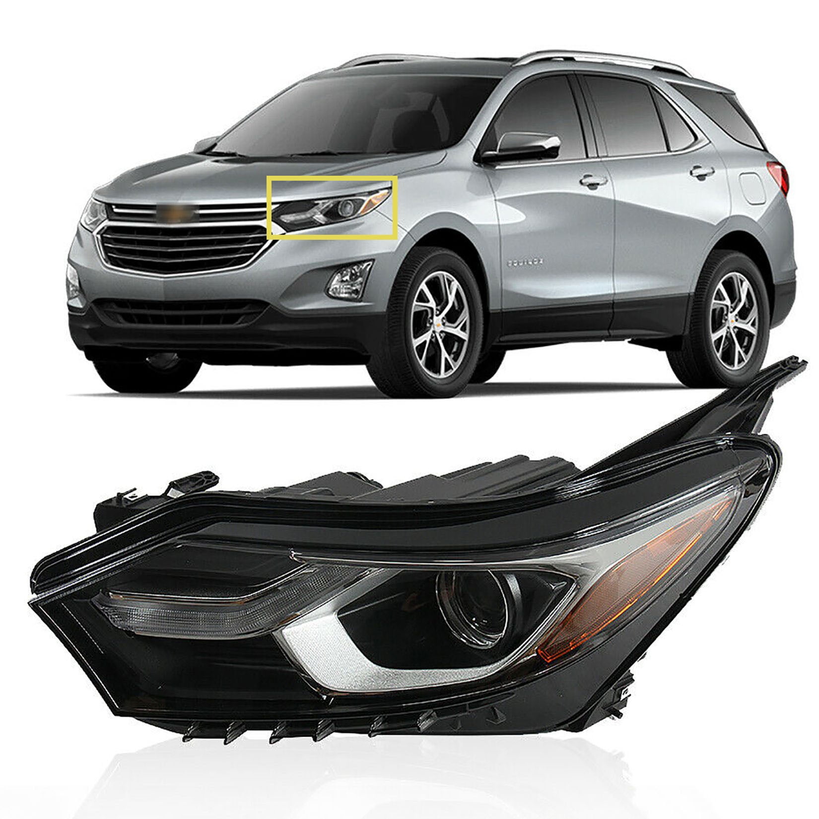 Headlight Headlamp Housing Assembly Fit for Chevrolet Chevy Equinox