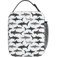 thumbnail image 3 of Lunch Box Insulated Lunch Bag With Adjustable Shoulder Strap & Bottle Holder (Shark Silhouette), 3 of 6