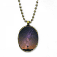 thumbnail image 1 of Night Sky Stars Milky Way Outline Necklace Vintage Chain Bead Pendant Jewelry Collection, 1 of 3