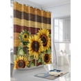 thumbnail image 3 of Fsddascl Sunflower Shower Curtain Set - Long 72" x 84" Washable Bathtub Curtain with 12 Hooks, Summer Botanical Floral Blooming Vintage Waterproof Fabric Stall Shower Curtains for Bathroom/Bathtub, 3 of 6