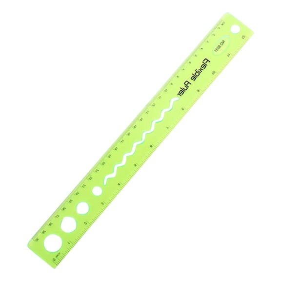 Flexible Ruler for Students and Office Use, Shatter-Resistant Soft Measuring Tool, 12-Inch Bendable Ruler for Accurate Drawing and Measuring A#051 Green