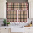 thumbnail image 4 of 3 Piece Kitchen Curtains and Valances Set Buffalo Plaid Cafe Curtains 24 Inch Length Modern Farmhouse Colorful Checkered Valance & Tier Curtain for Living Room Bedroom Small Window 54"x18"+27"x24"*2, 4 of 6