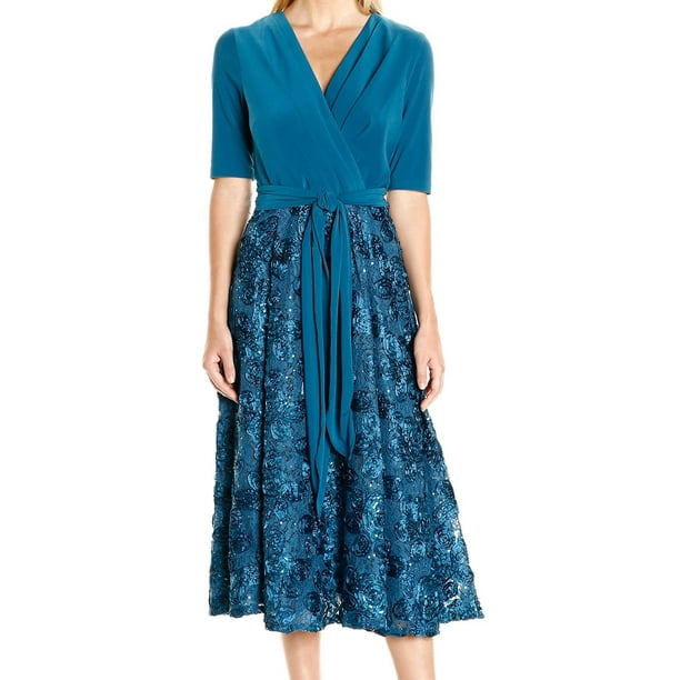 alex evenings rosette gown with sequin