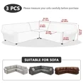 thumbnail image 3 of TOPCHANCES Jacquard Sectional Sofa Covers, 3-Piece Stretch Couch Slipcovers Furniture Protector for 7-Seater L-Shaped Corner Sofas ( Dark Gray ), 3 of 9