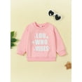 thumbnail image 2 of Wassery Kids Girl Boys Sweatshirt 6M 12M 2T 3T 4T 5T 6T Toddler Fall Clothes for Boys Girls Long Sleeve Crew Neck Letter Stars Print Pullover Tops, 2 of 8