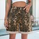 thumbnail image 4 of Pantalones Cortos Vaqueros para Mujer, Hasta la Rodilla, Modernos, Estilo Y2K, de Cintura Alta, Pierna , Informales, de Verano, con Bolsillos Estampado de Leopardo S, 4 of 8