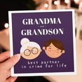 thumbnail image 7 of 3drose, Gift for Grandma and Grandson Best Partner in Crime for Life, 6 Greeting Cards with Envelopes, 7 of 7