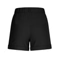 thumbnail image 7 of CIENVNSTG Low Rise Shorts for Women Tailored Trouser Fit Hem and Casual Stretch Comfort Running Shorts Workout Gym with Pockets Black 2XL, 7 of 7