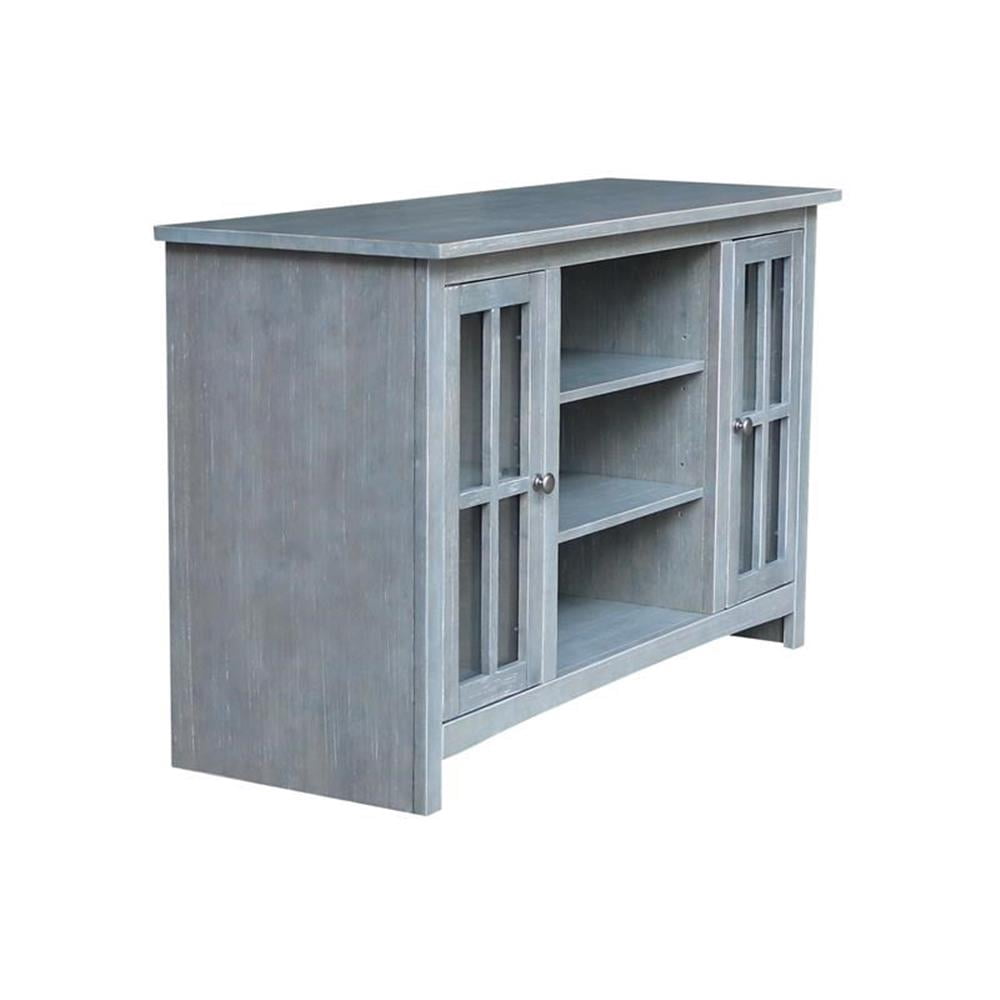 Entertainment/TV Stand with Open Shelves and 2 Doors in Gray - 48" Height