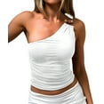 thumbnail image 3 of Summer Halter Tops for Women Deep V Neck Crop Tank Top Backless Tankini Top White L, 3 of 8
