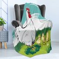 thumbnail image 4 of Hen and Chicks Soft Flannel Fleece Throw Blanket, Cartoon Illustration of Animal Mother and Little Babies on Grass, Cozy Plush for Indoor and Outdoor Use, 50" x 60", Multicolor, by Ambesonne, 4 of 5
