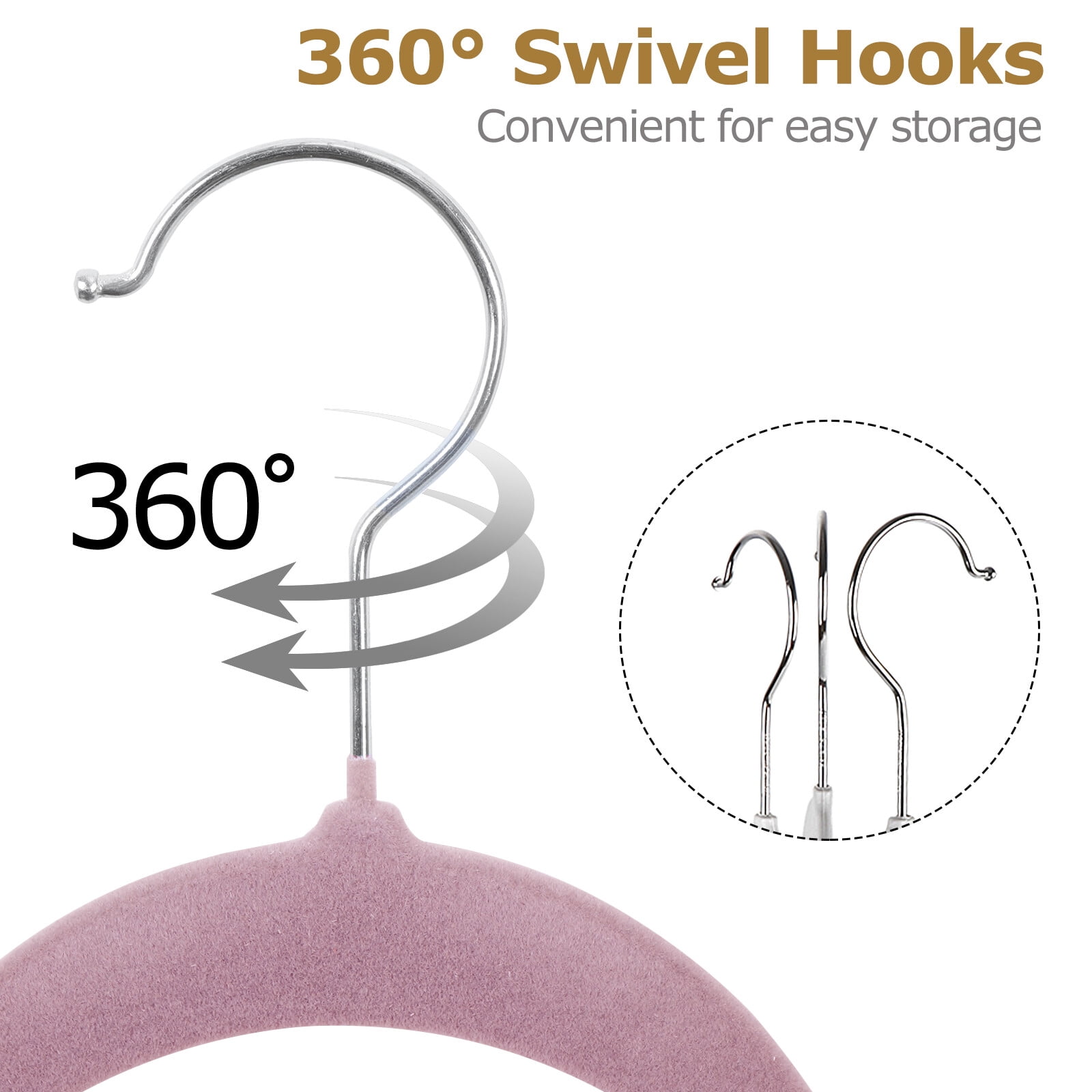 ZENSTYLE Velvet Hanger Skirt Hanger (100 Pack) Durable Junior Clothes Hangers Plastic Suit hanger Pink