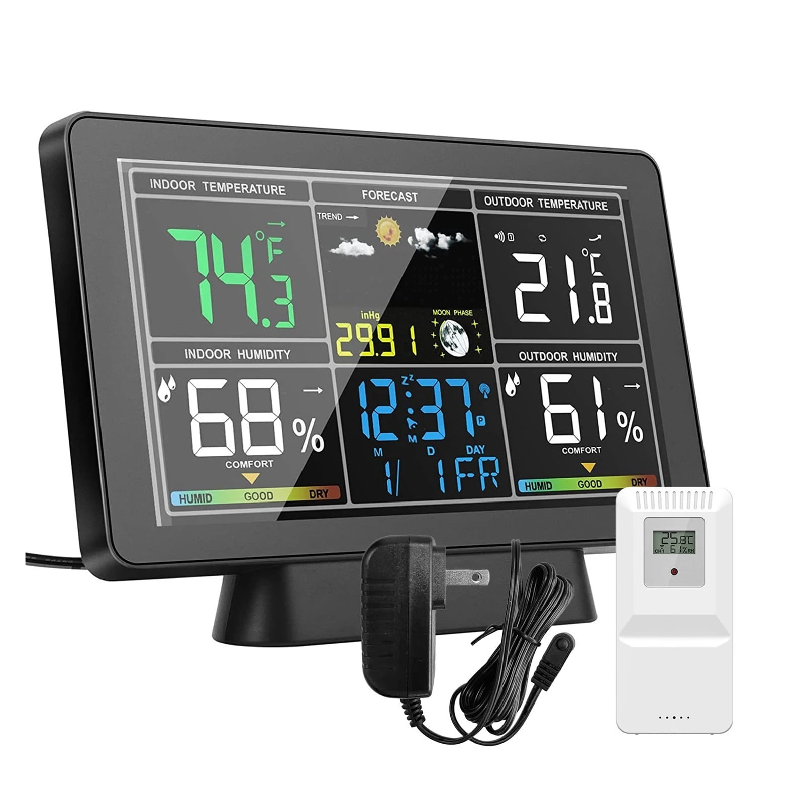Weather Station Temperature Humidity Meter Atmospheric Pressure Time Auto Calibration ,Real-Time