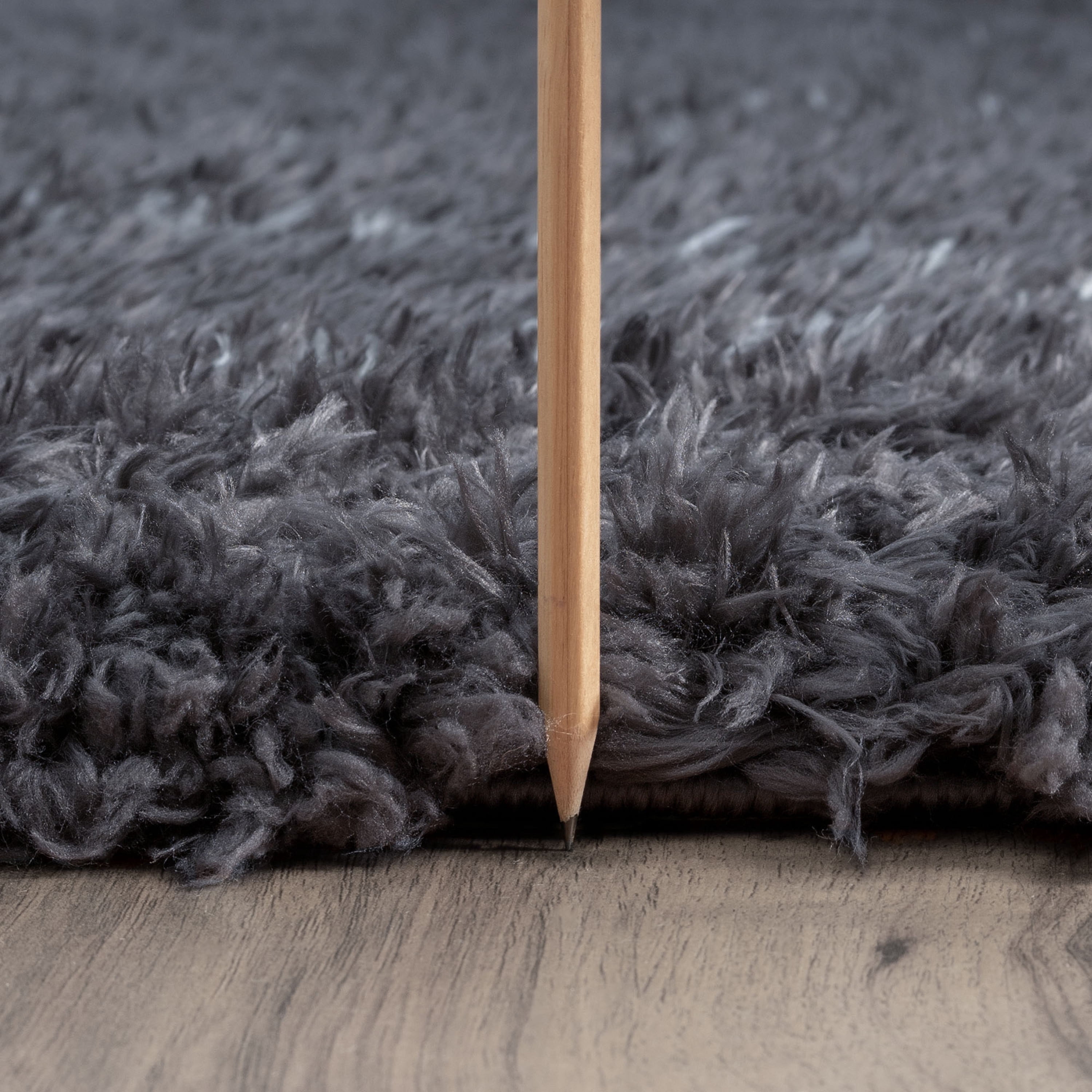 Contemporary 5x8 Area Rug Shag Thick (5'3'' x 7'3'') Diamond Dark Gray, White Living Room Easy to Clean