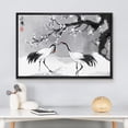 thumbnail image 3 of wall26 Framed Canvas Print Wall Art Chinese Ink Winter Cranes and Cherry Blossoms Nature Wilderness Illustrations Modern Rustic Scenic Colorful for Living Room, Bedroom, Office - 16"x24" Bl, 3 of 5