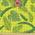 thumbnail image 2 of Exotic Sofa Upholstery Fabric by the Yard, Natural Theme Tropical Plants Along Leaves and Flowers Images on Yellow Background, Decorative Fabric for DIY and Home Accents, Multicolor by Ambesonne, 2 of 5