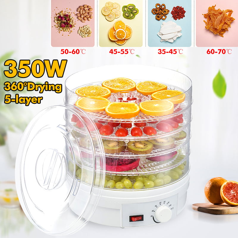 350W Electric Food Dehydrator 5 Tray Fruit Meat Beef Dryer Veg Preserver Machine