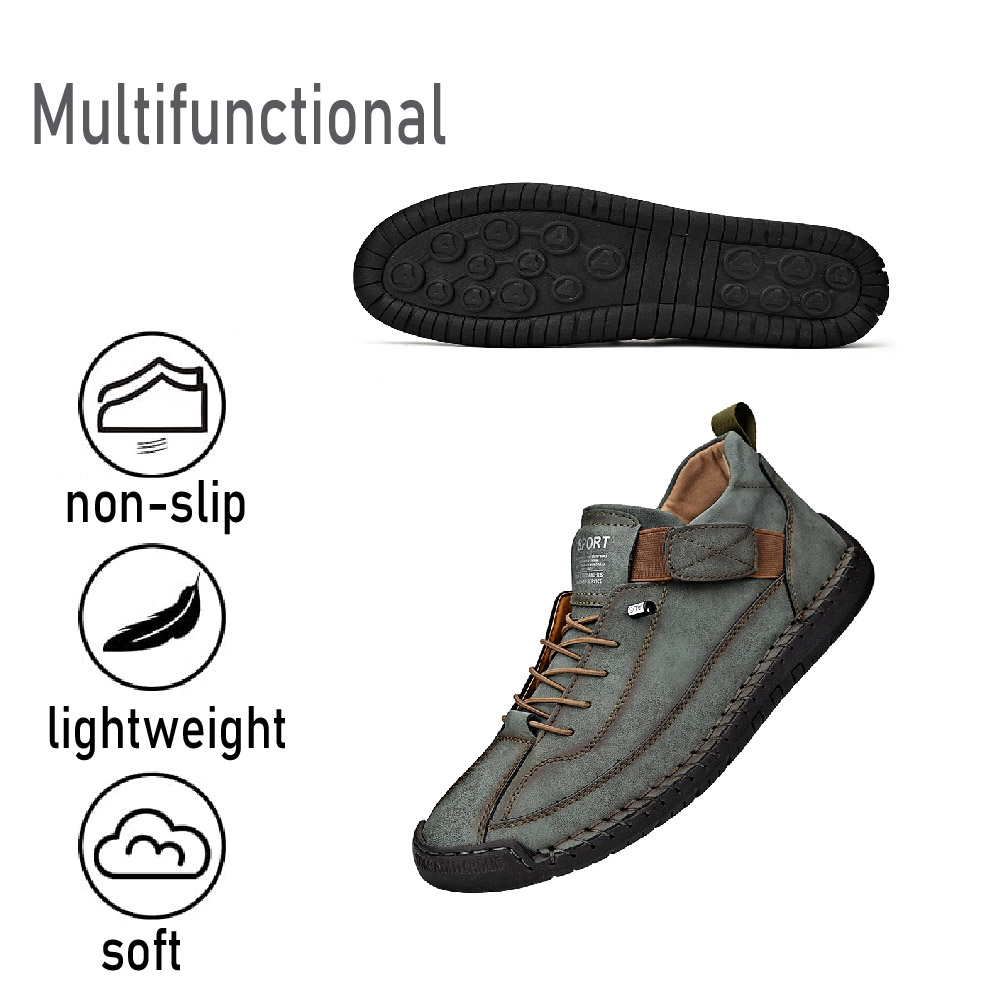 Mens Business Casual Shoes Comfortable Fashion Sneakers Lightweight Hiking Shoes Breathable Outdoor Shoes Green 7.5 US