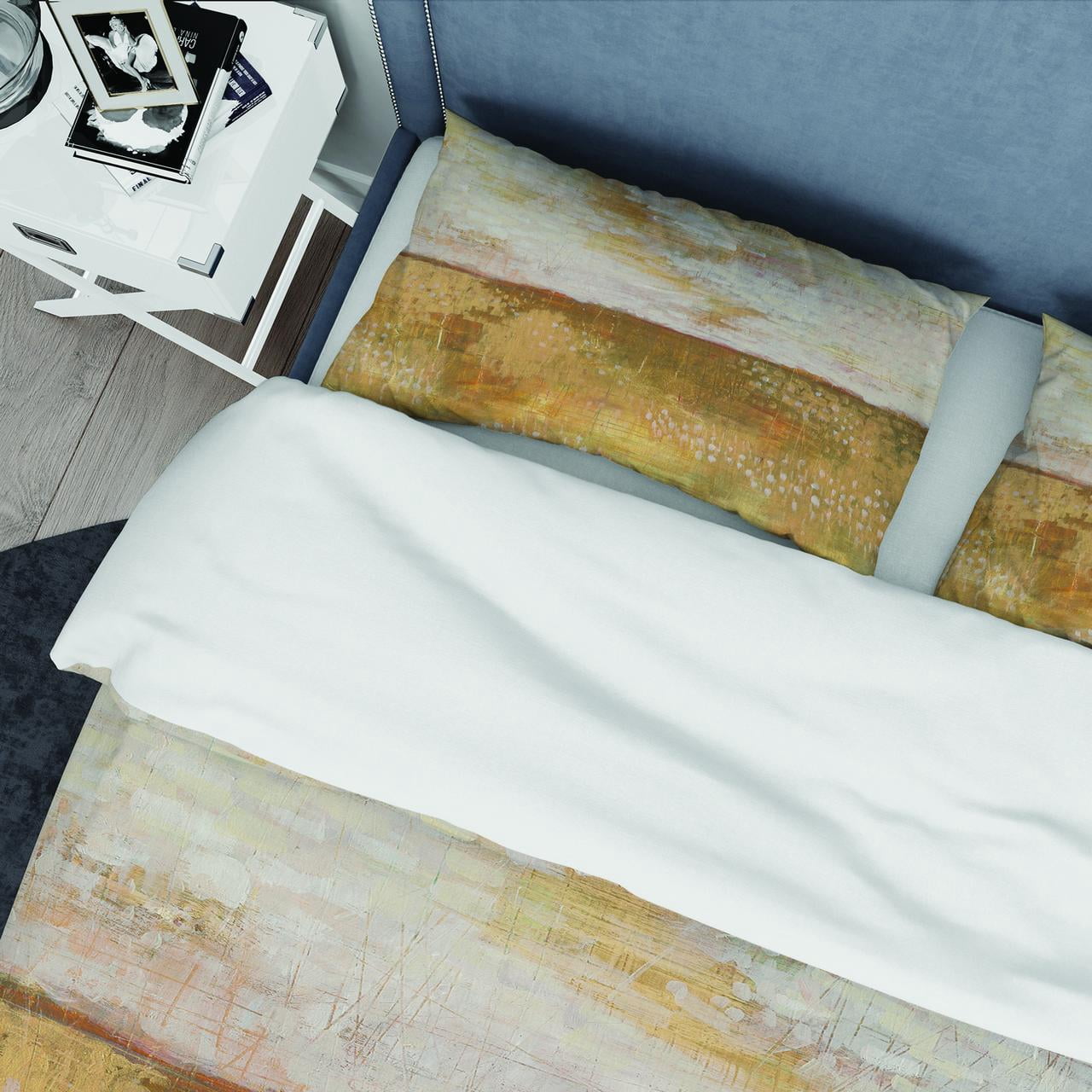 Designart 'Amber Modern Horizon' Geometric Duvet Cover Set
