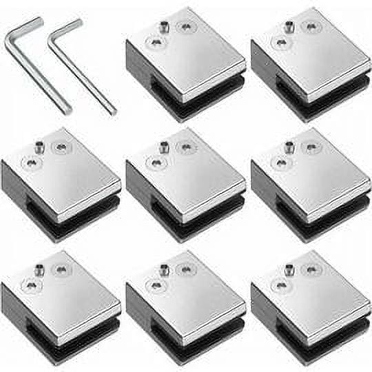 Dinheiro Abrazaderas de Vidrio 8 PCS 8-10 mm Abrazaderas de Vidrio de Acero Inoxidable 304 Soporte de Vidrio con Parte Posterior Plana Ajustable para barandilla de Escalera, pasamanos zhuoxuan