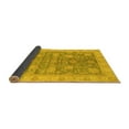 thumbnail image 2 of Ahgly Company Indoor Square Abstract Yellow Modern Area Rugs, 7' Square, 2 of 4