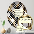 thumbnail image 3 of Designart "Black and Gold Glamour Extravaganza" Marble Plaid Round Wall Mirror - Oval Printed Decorative Mirror - Multiple Color Options, 3 of 5