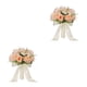 thumbnail image 4 of Toystoory Ramo De Novia Hecho A Mano Con Exquisitas Flores Artificiales Magníficos Ramos naranja rosa 2Conjunto, 4 of 6