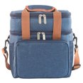 thumbnail image 3 of YAOMOBB High-quality Lunch Carrier Portable Lunch Box Container Double Layer Bento Lunch with Shoulder Strap Multi Pocket Design for Office Picnic, 3 of 6