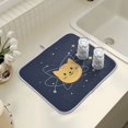 thumbnail image 4 of Yayeee Dish Drying Mat for Kitchen Counter 16" x 18" Microfiber Super Absorbent Coffee Decorative Pad, Orange Cat Planet, 4 of 9