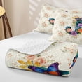 thumbnail image 4 of Feelyou Butterfly Letter J Twin Quilt Set for Women Girls, Retro Watercolor Floral Twin Coverlet Set, Multi-Color, 2pcs, 4 of 7