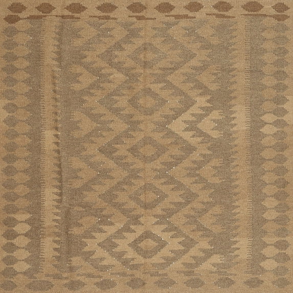 Ahgly Company Indoor Square Contemporary Light Brown Southwestern Area Rugs, 5' Square