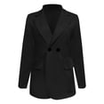thumbnail image 7 of VBARHMQRT Green Blazer Women's New Lapel Slim Fit Cardigan Temperament Fashion Suit Coat Plus Size Blazer 3/4 Sleeve Blazer for Women Trendy Night, 7 of 7