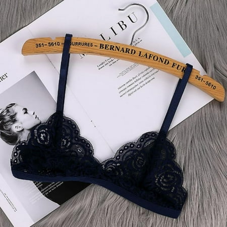 

Promotion Clearance Bra Floral Lace Wire Bra Bustier Sheer Top Seamless Bralette Transparent Cup Wireless Bras Brassiere Underwear Dark Blue