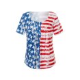thumbnail image 3 of Txlixc Blusa de manga corta para el día de la independencia femenina con diseño de bandera nacional Txlixc moda, 3 of 9