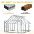 thumbnail image 5 of Dextrus 16x8FT Polycarbonate Garden Shelter Spacious Durable Garden Enclosures Outdoor Aluminum Plant Houses with Sliding Entries Airflow Aperture Deluxe Walk-in Plant Enclosure, 5 of 5