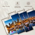 thumbnail image 6 of Elephant Stock Toronto Marina Yachts Wall Art - Horizontal Multi Panel Canvas - Living Room Wall Decor - Places Multi Panel - Blue And Brown Decor - 84" x 54", 6 of 8